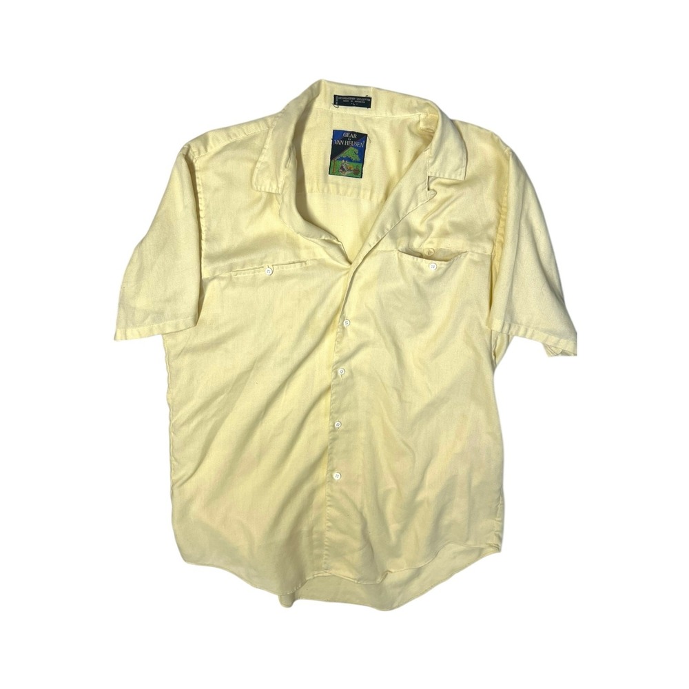 Van Heusen Gear Yellow Button-Down Shirt Men's Large – Classic Casual Top